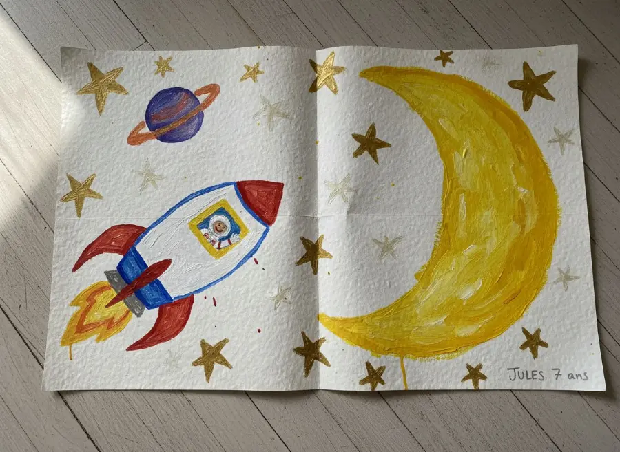 La photo du dessin de Jules, 7 ans, avant